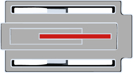 Detalle de hebilla Zizhá con zona 1 lacada en rojo, acabado artesanal y elegante, hecho a mano en España.
