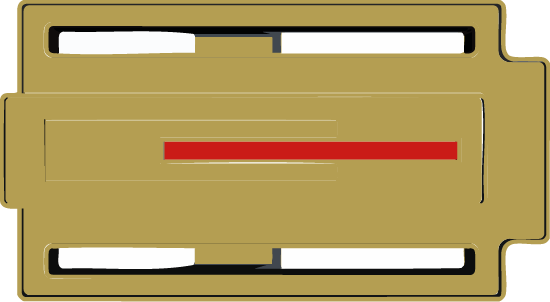 Hebilla Zizhá en oro con zonas 1 destacada por el lacado artesanal en color rojo aportándole exclusividad.