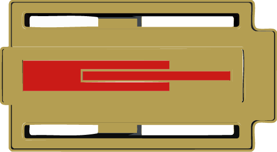 Hebilla artesanal Zizhá bañada en oro lacado a mano en color rojo en zonas 1 y 2 para un look elegante.