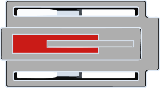 Detalle de hebilla Zizhá con zona 2 lacada en rojo,lacado artesanal hecho en España de alta calidad, diseño exclusivo.
