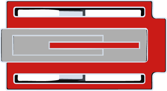 Detalle de hebilla Zizhá con zonas 1 y 4 lacadas en rojo, lacado artesanal exclusivo y elegante.