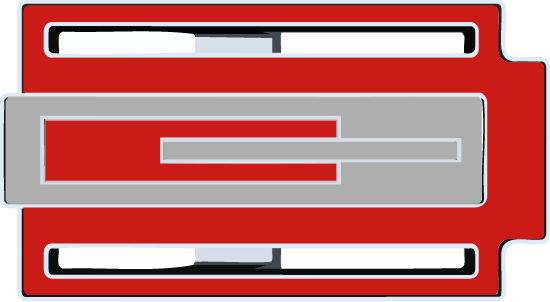 Hebilla Zizhá bañada en plata con zonas 2 y 4, mostrando el lacado artesanal en rojo de cada sección.