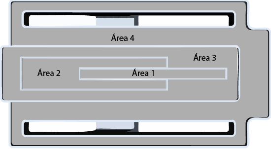 Hebilla Zizhá con zonas numeradas del 1 al 4, mostrando cómo se aplica el lacado artesanal en cada sección